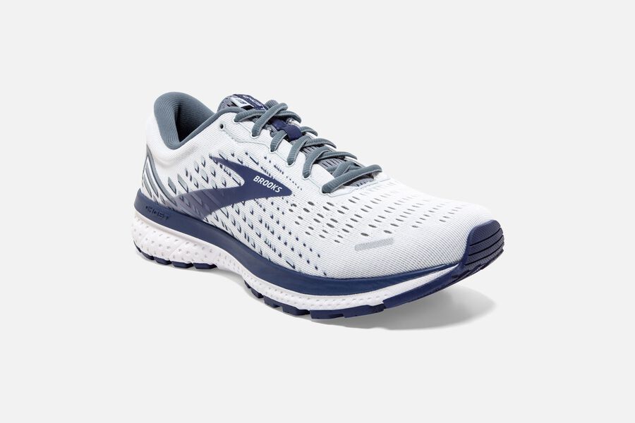 Brooks Ghost 13 Road Running Shoes - Mens - White/Blue - LS0761359